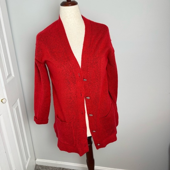 Talbots Sweaters - Talbots Red Button-Up Cardigan